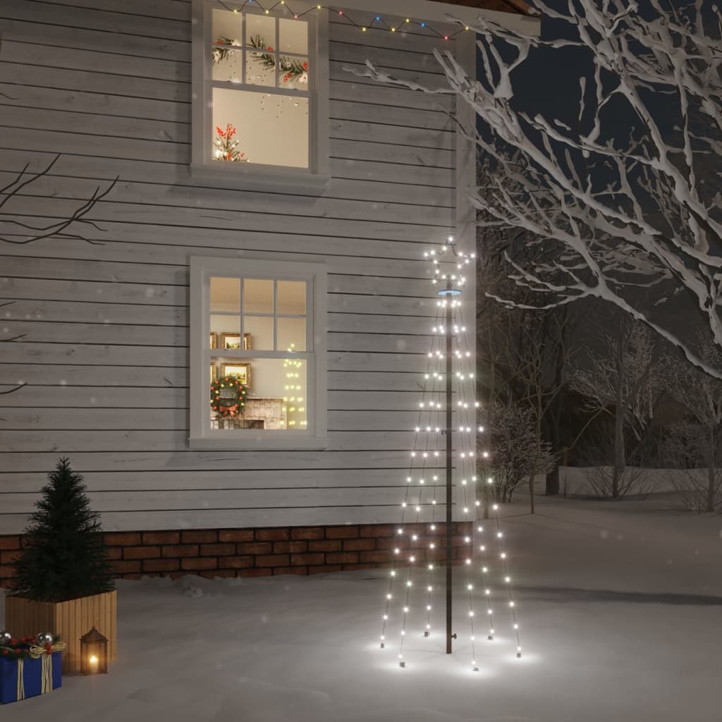 Vidaxl Weihnachtsbaum mit Erdungsnadel 108 LEDs kalt weiß 180 cm
