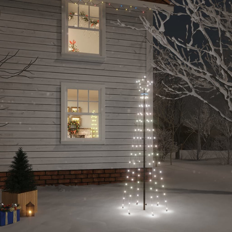 Vidaxl Weihnachtsbaum mit Erdungsnadel 108 LEDs kalt weiß 180 cm