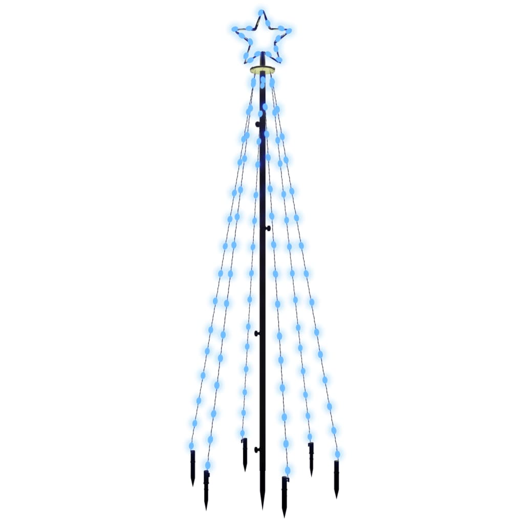 Vidaxl Weihnachtsbaum mit Bodenstift 108 LEDs Blau 180 cm
