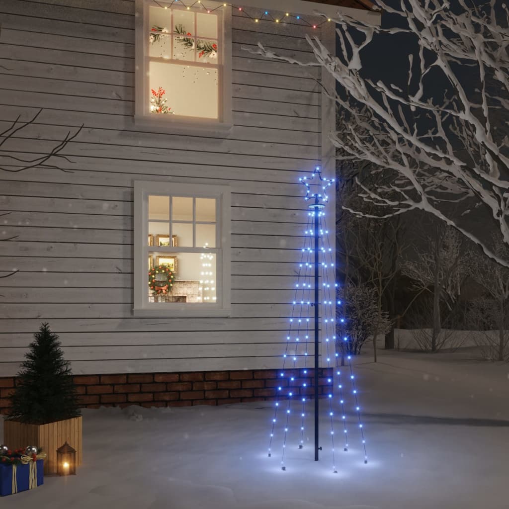 Vidaxl Weihnachtsbaum mit Bodenstift 108 LEDs Blau 180 cm