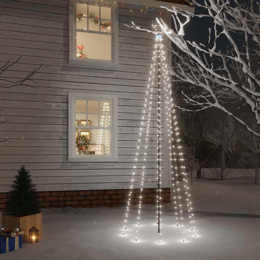 Vidaxx Weihnachtsbaum mit Erdspieß 310 LEDs kaltweiß 300 cm