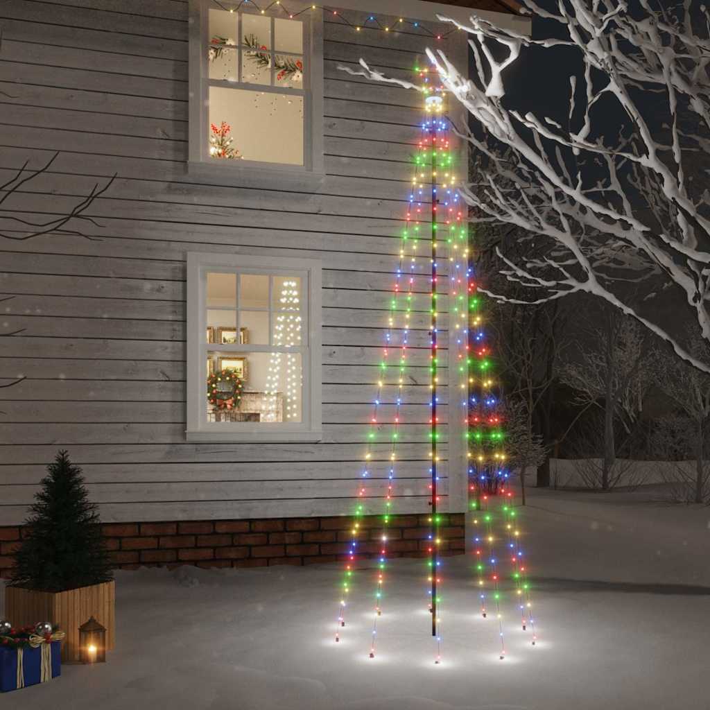 VIDAXL -Weihnachtsbaum mit Bodenstift 310 LEDs mehrfarbig 300 cm