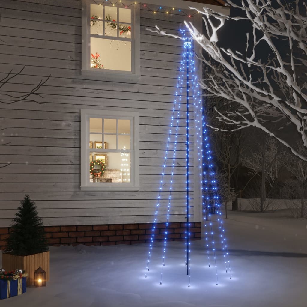 Vidaxl Weihnachtsbaum mit Bodenstift 310 LEDs Blau 300 cm