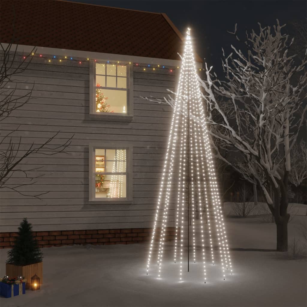 Vidaxl Weihnachtsbaum mit Bodenstift 732 LEDs kalt weiß 500 cm