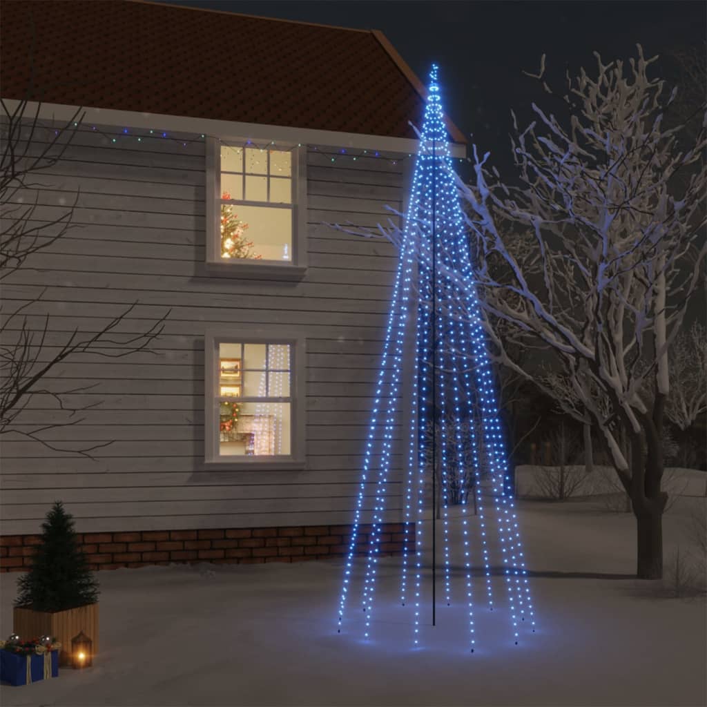 VIDAXL Weihnachtsbaum mit Erdungsnadel 732 LEDs Blau 500 cm