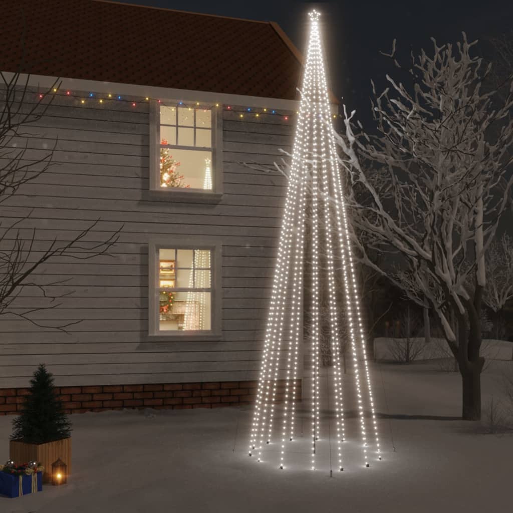 VIDAXL Weihnachtsbaum mit Erdungsnadel 1134 LEDs kalt weiß 800 cm