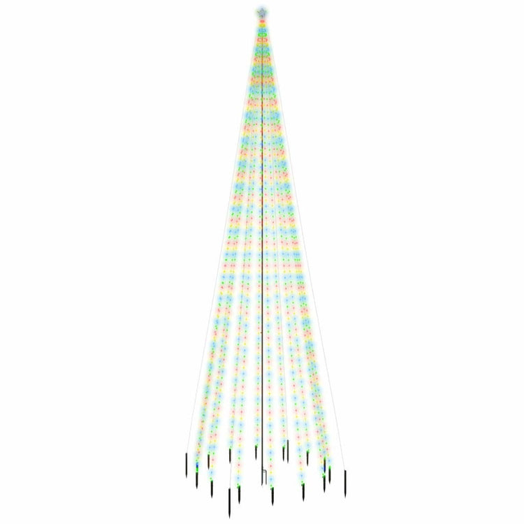 Vidaxl Weihnachtsbaum mit Bodenstift 1134 LEDs Multi -Colored 800 cm