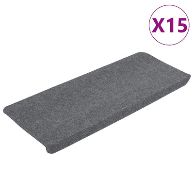 Vidaxl Treppenmatten Selbstadhäsiv 15 ST 65x24,5x3,5 cm Grau
