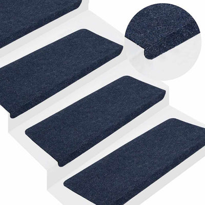 Vidaxl Treppenmatten Selbstadhäsiv 15 ST 65x24,5x3,5 cm Blau