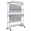 Vidaxx Schuhregal mit Rollen 89x27x120 cm silberfarben