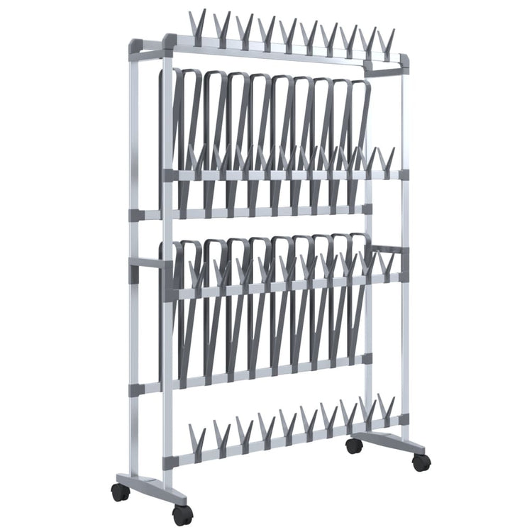 Vidaxx Schuhregal mit Rollen 89x27x120 cm silberfarben