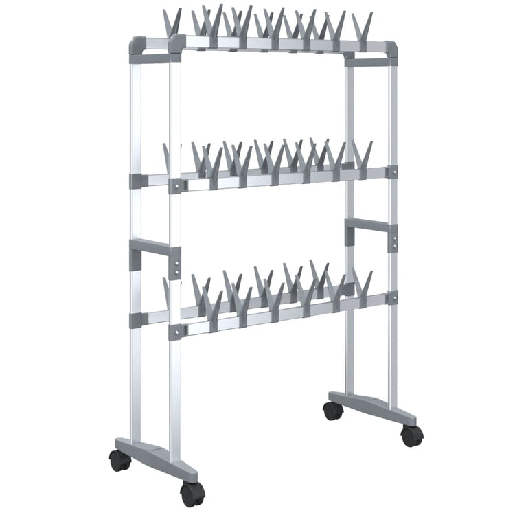 Vidaxx Schuhregal mit Rollen 66x27x100 cm silberfarben