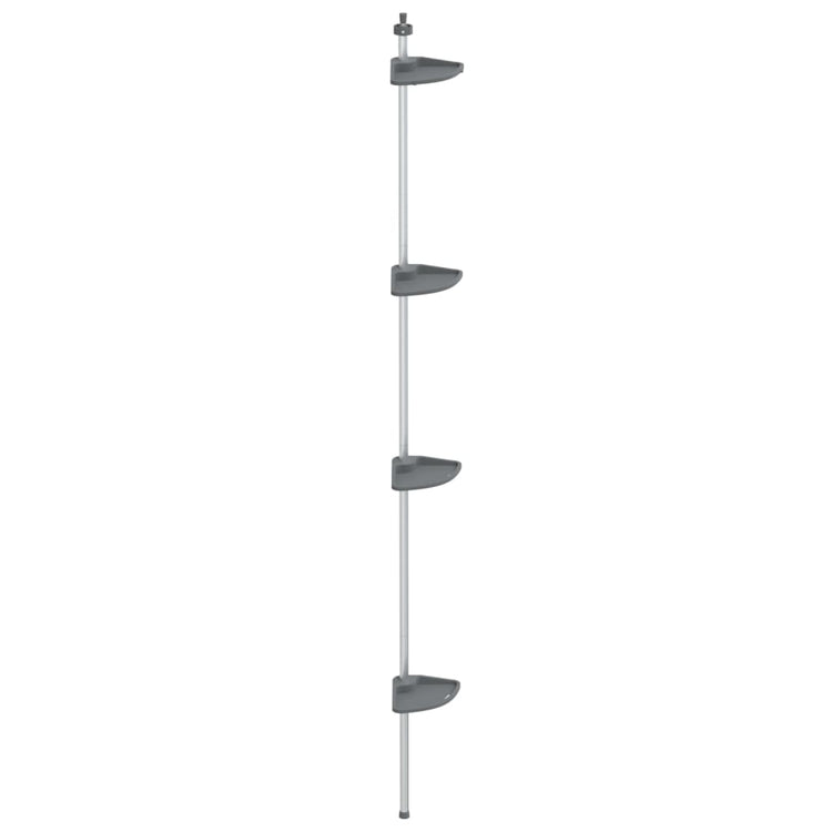 VidaXL Duschregal 4-lagiges Teleskop-Eckmodell Aluminium Silber