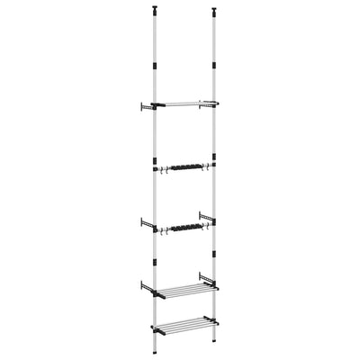 Vidaxl Garden Rack mit 3 Regalen Teleskope Aluminium Silber gefärbt