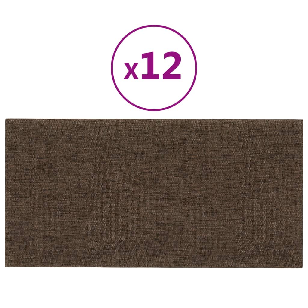 Vidaxl -Wandplatten 12 Stk 0,54 m² 30 x 15 cm Stoffbraun