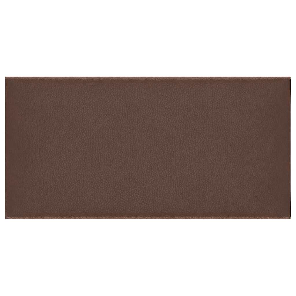 Vidaxl -Wandpaneele 12 Stcs 0,54 m² 30 x 15 cm künstliches Lederbraun