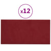 VIDAXL -Wandpaneele 12 Stcs 0,54 m² 30 x 15 cm Samtweinrot rot