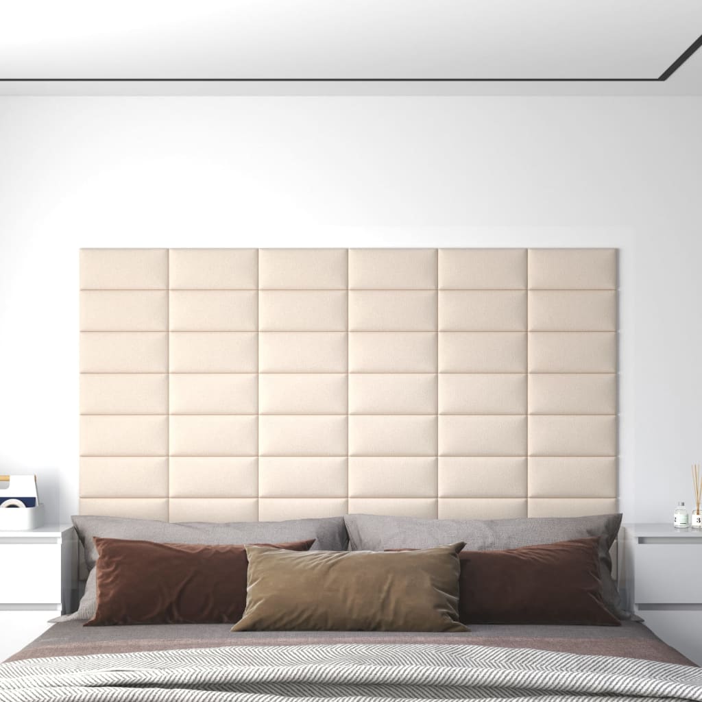 VIDAXL -Wandpaneele 12 Stcs 0,54 m² 30 x 15 cm Samtcreme -Colored