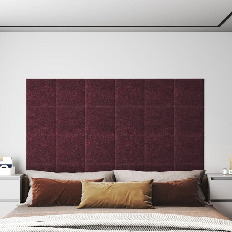 Vidaxl -Wandplatten 12 ST 1,08 m² 30 x 30 cm Stoff lila