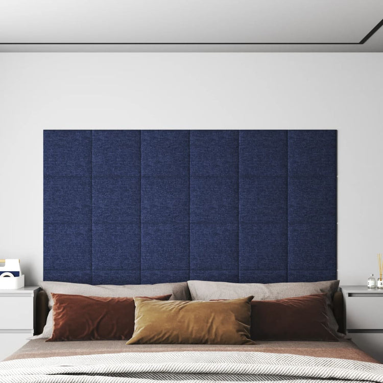 Vidaxl Wandpaneele 12 ST 1,08 m² 30 x 30 cm Stoff blau