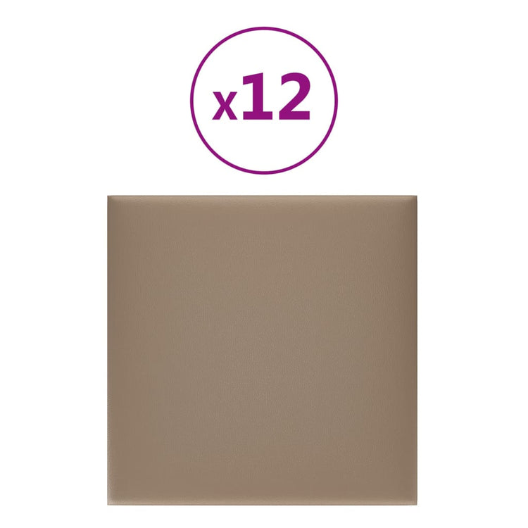 Vidaxl Wandtafeln 12 ST 1,08 m² 30 x 30 cm Kunstleder Cappuccinocolid