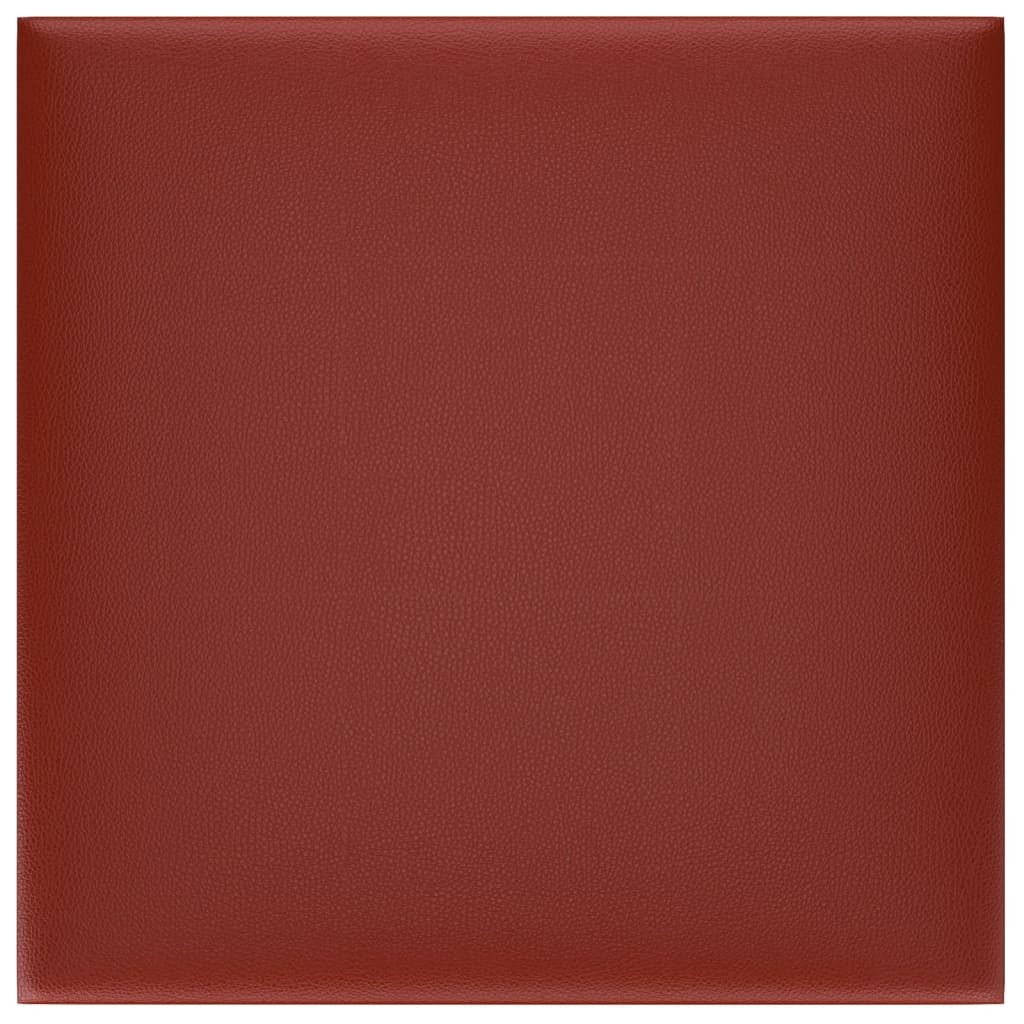 Vidaxl -Wandpaneele 12 ST 1,08 m² 30 x 30 cm Künstlicher Lederwein rot