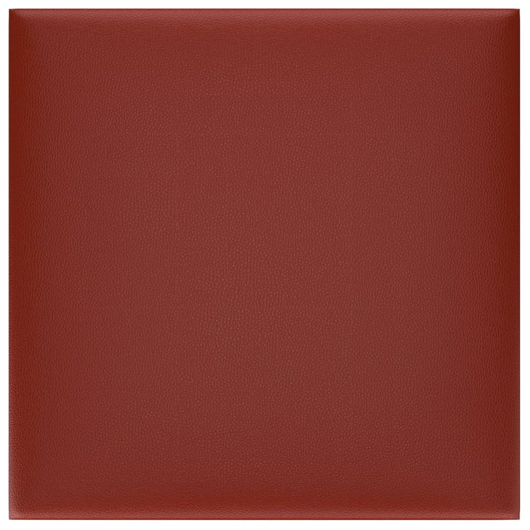 Vidaxl -Wandpaneele 12 ST 1,08 m² 30 x 30 cm Künstlicher Lederwein rot