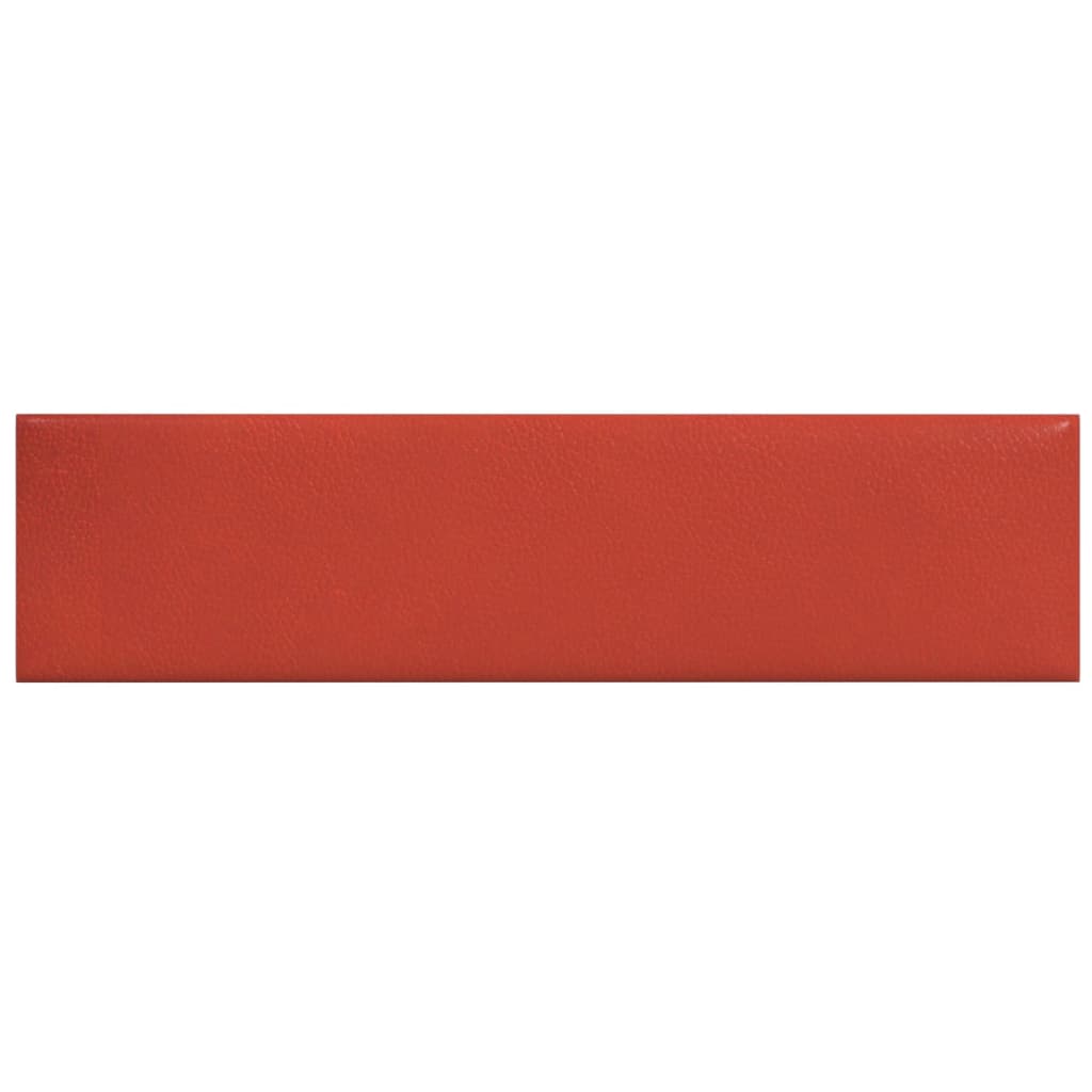 Vidaxl Wandpaneele 12 ST 1,08 m² 60x15 cm künstliches Lederrot rot