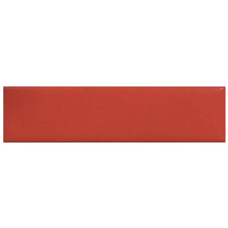 Vidaxl Wandpaneele 12 ST 1,08 m² 60x15 cm künstliches Lederrot rot