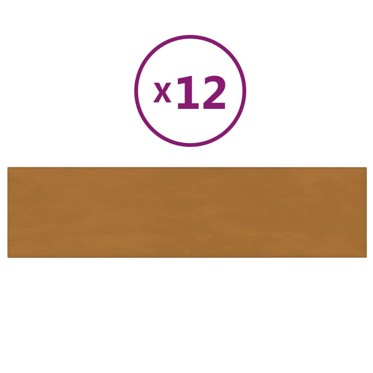 Vidaxl -Wandplatten 12 ST 1,08 m² 60x15 cm Samtbraun