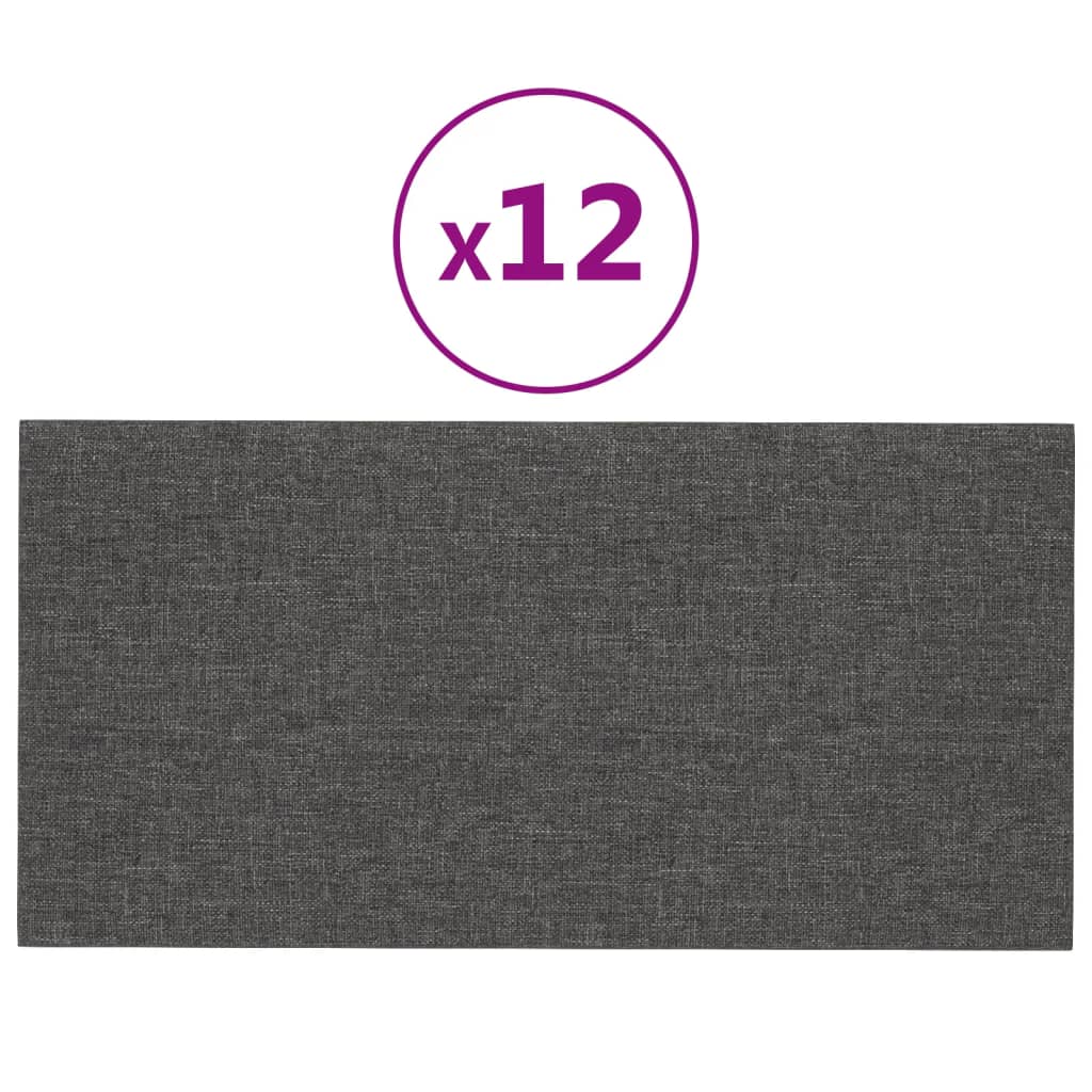 Vidaxl -Wandplatten 12 ST 2,16 m² 60 x 30 cm Dunkelgrau