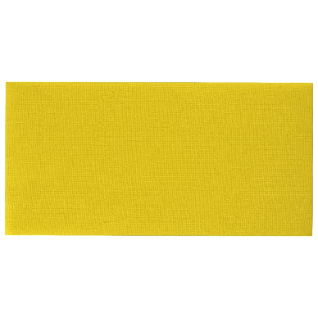 Vidaxl -Wandplatten 12 ST 2,16 m² 60 x 30 cm Stoff hellgelb