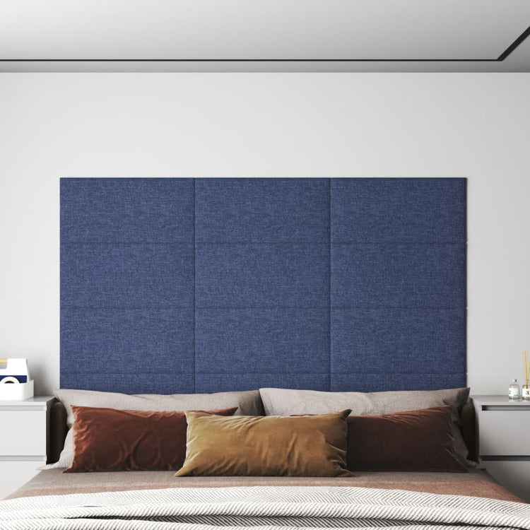 Vidaxl -Wandplatten 12 ST 2,16 m² 60 x 30 cm Stoff blau