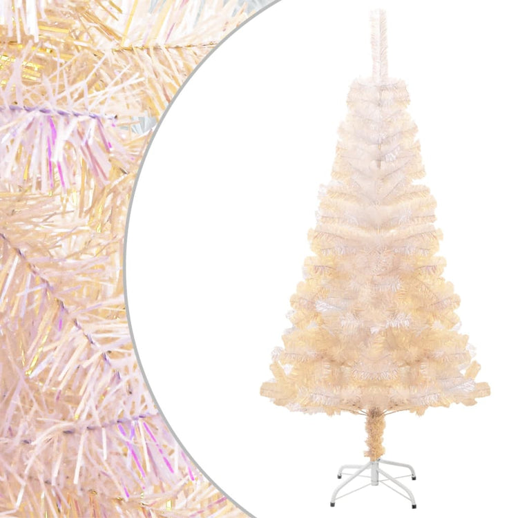 Vidaxl Kunstkerstboom mit schillernden Enden 120 cm PVC Weiß