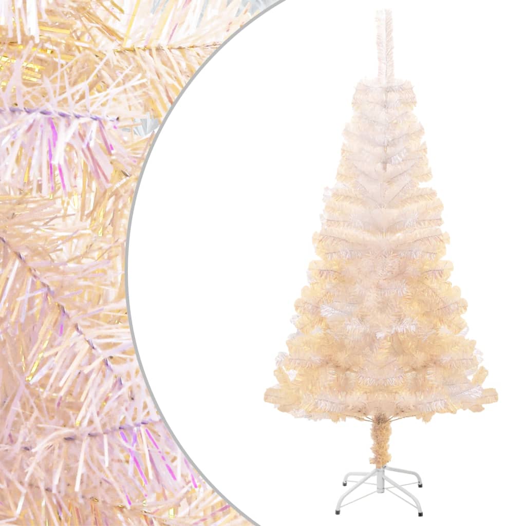 Vidaxl Kunstkerstboom mit schillernden Enden 150 cm PVC Weiß