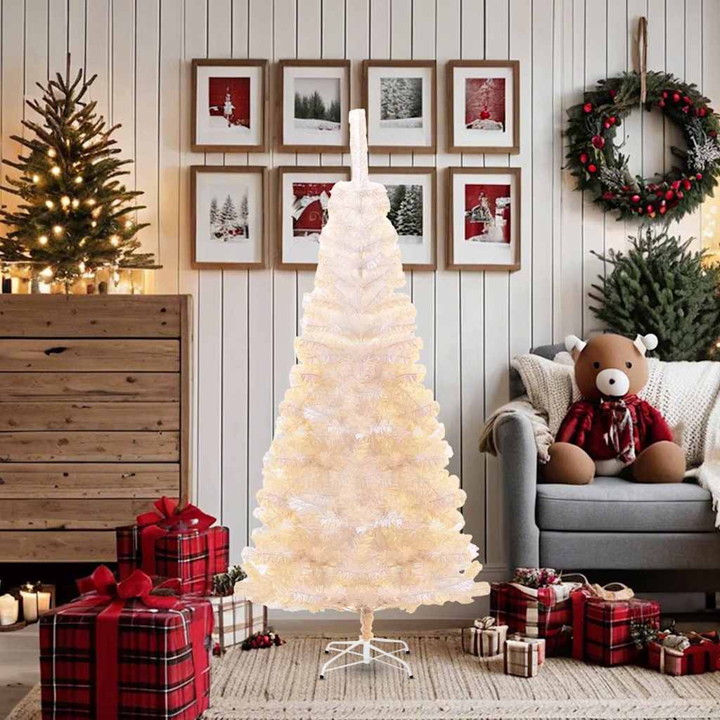 Vidaxl Kunstkerstboom mit schillernden Enden 180 cm PVC Weiß