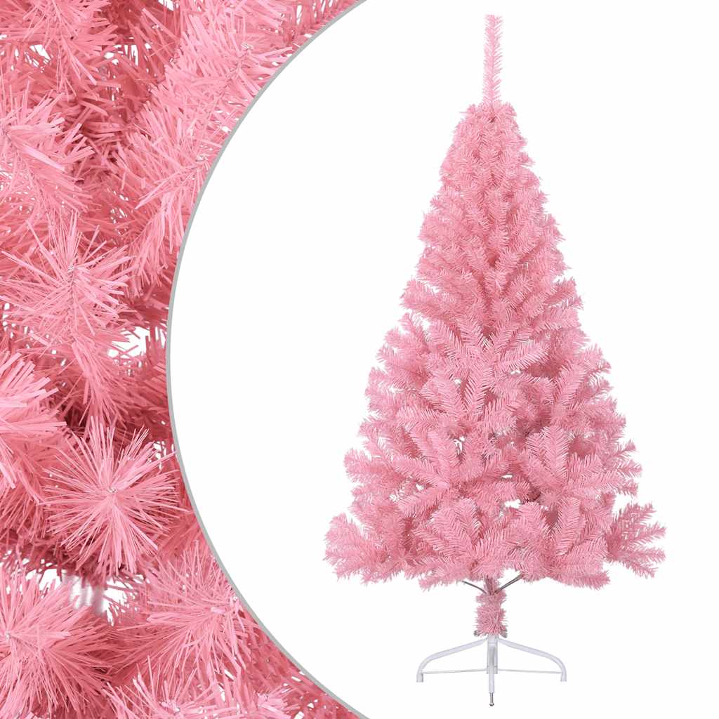 Vidaxl Kunstkerstboom mit Standardhälfte 150 cm PVC Pink