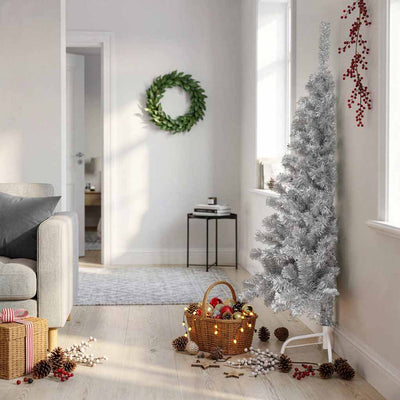 Vidaxl Kunstkerstboom mit Standardhälfte 150 cm PVC Pink