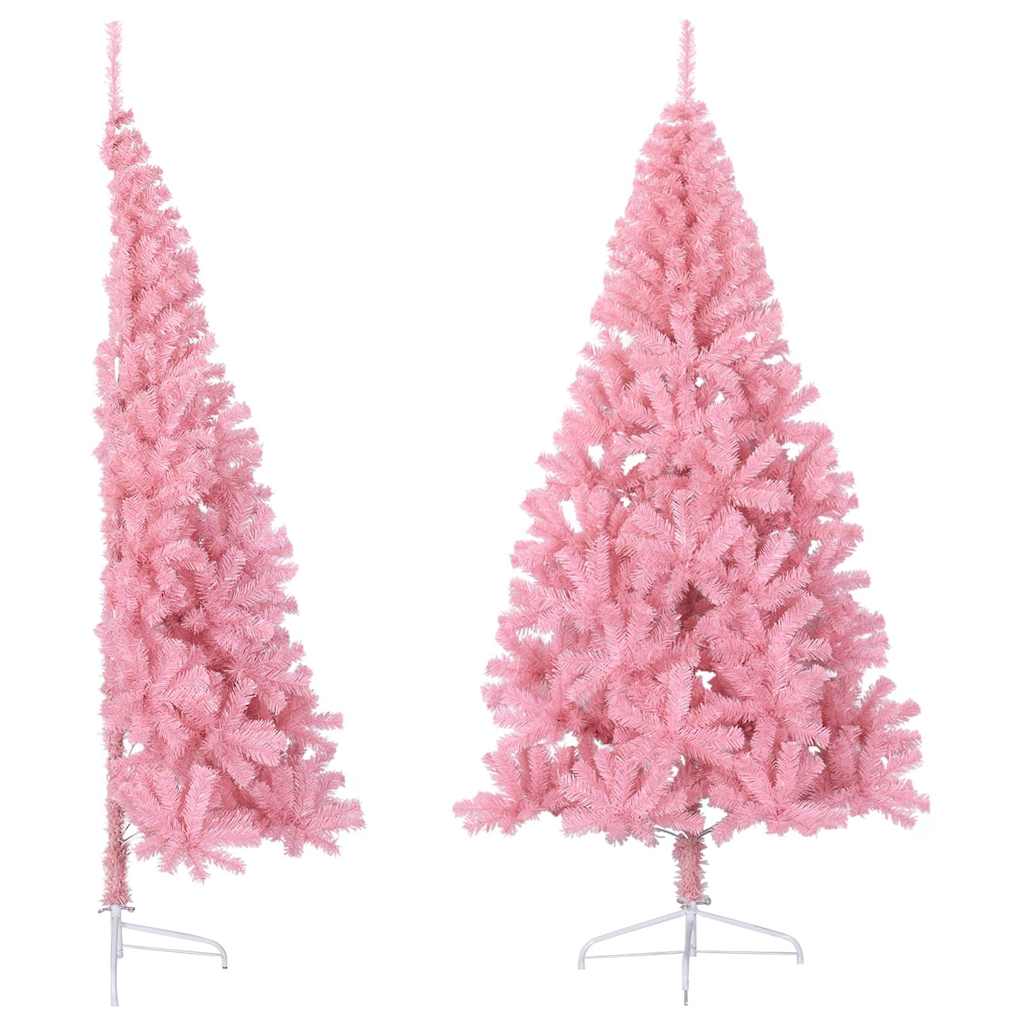 Vidaxl Kunstkerstboom mit Standardhälfte 180 cm PVC Pink