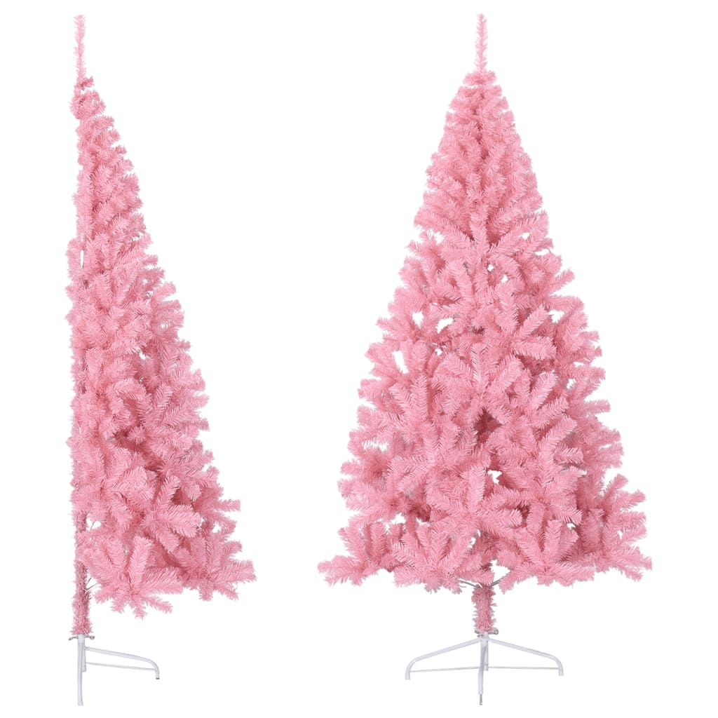 Vidaxl KunstKerstboom mit Standardhälfte 240 cm PVC Pink