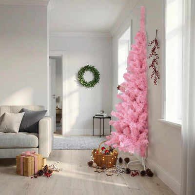 Vidaxl KunstKerstboom mit Standardhälfte 240 cm PVC Pink