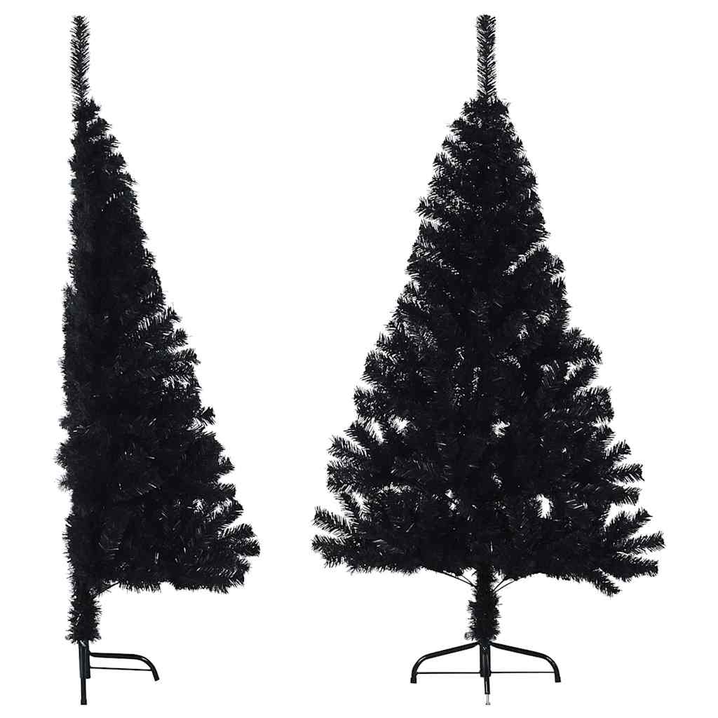 Vidaxl Kunstkerstboom mit Standard halb nach 120 cm PVC Schwarz