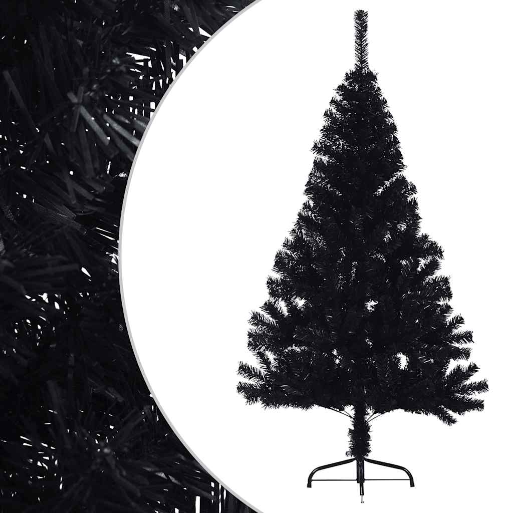Vidaxl Kunstkerstboom mit Standard halb nach 120 cm PVC Schwarz