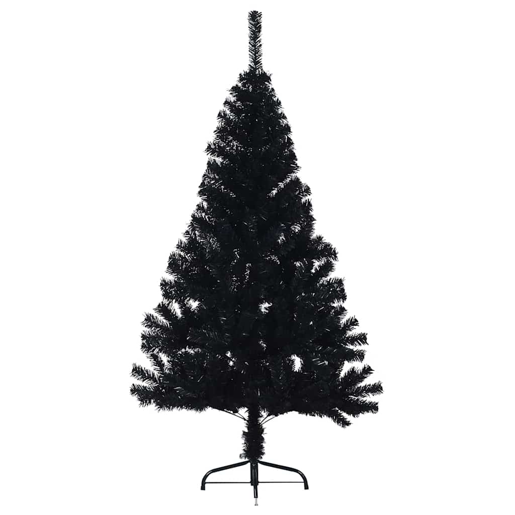 Vidaxl Kunstkerstboom mit Standard halb nach 120 cm PVC Schwarz