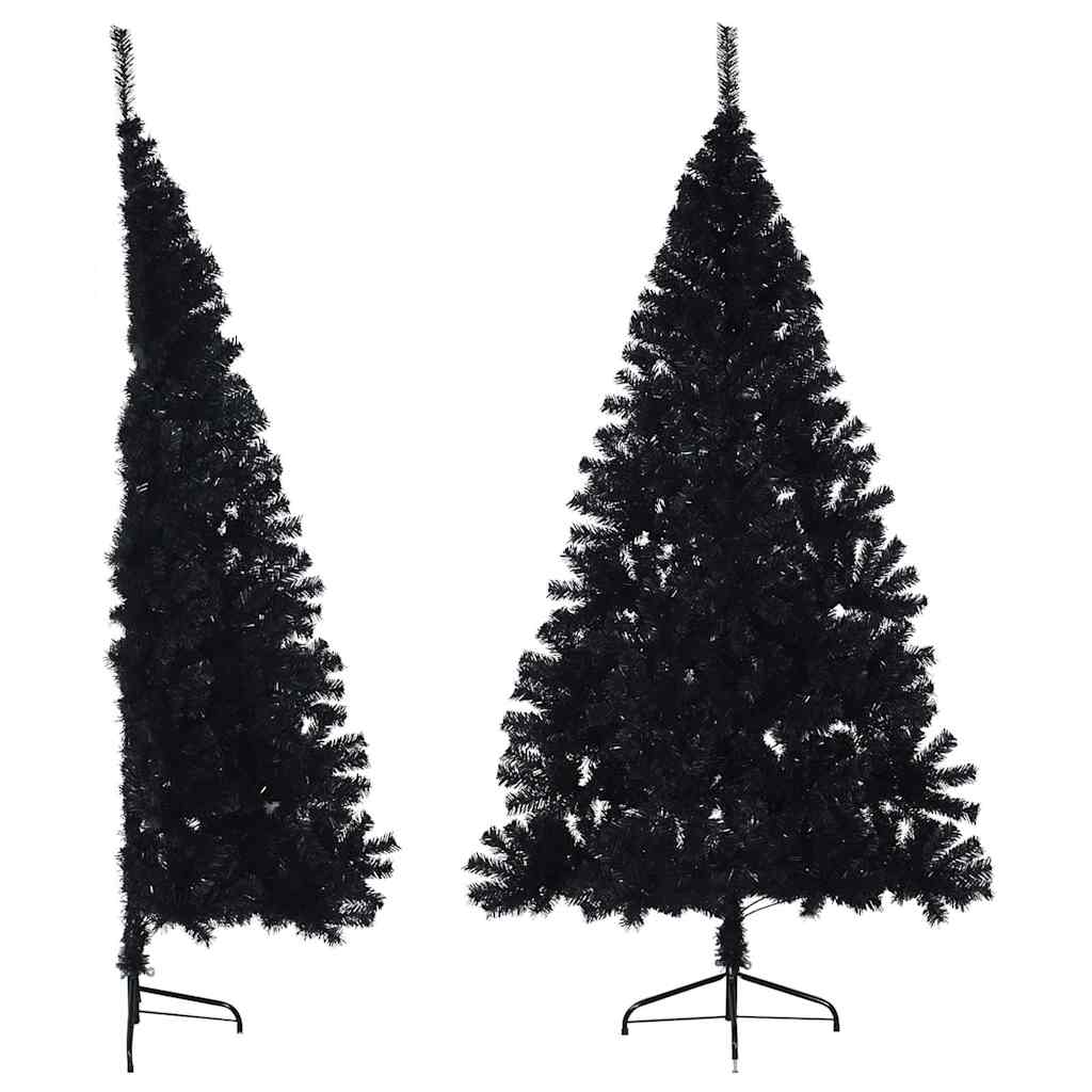 Vidaxl Kunstkerstboom mit Standardhälfte 180 cm PVC Schwarz