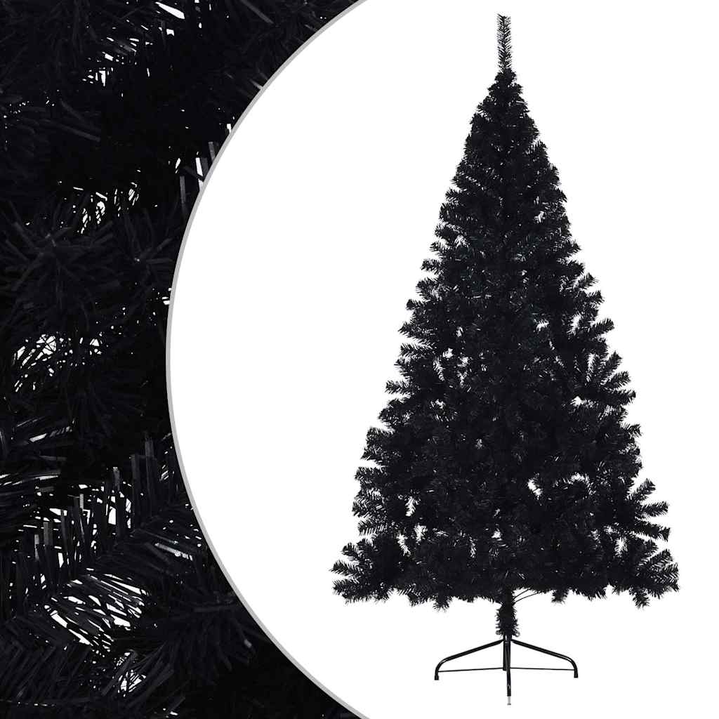 Vidaxl Kunstkerstboom mit Standardhälfte 180 cm PVC Schwarz