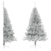 Vidaxl Kunstkerstboom Hälfte mit Standard -120 -cm -Kappe silberfarben