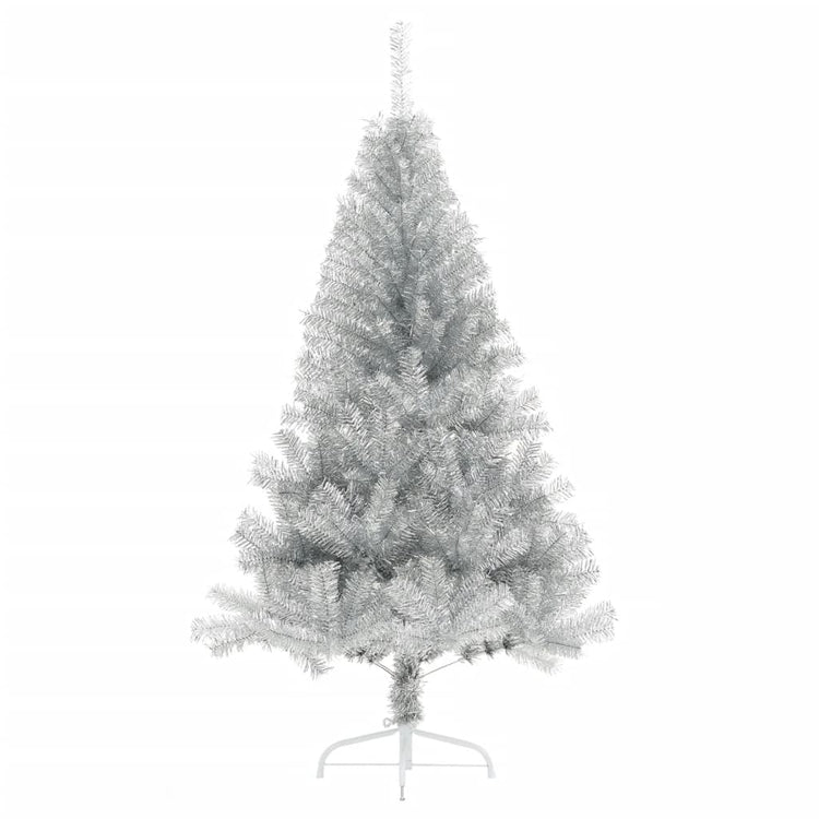 Vidaxl Kunstkerstboom Hälfte mit Standard -120 -cm -Kappe silberfarben
