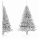 Vidaxl Kunstkerstboom Hälfte mit Standard mit einer Standard -Silberkappe von 180 cm