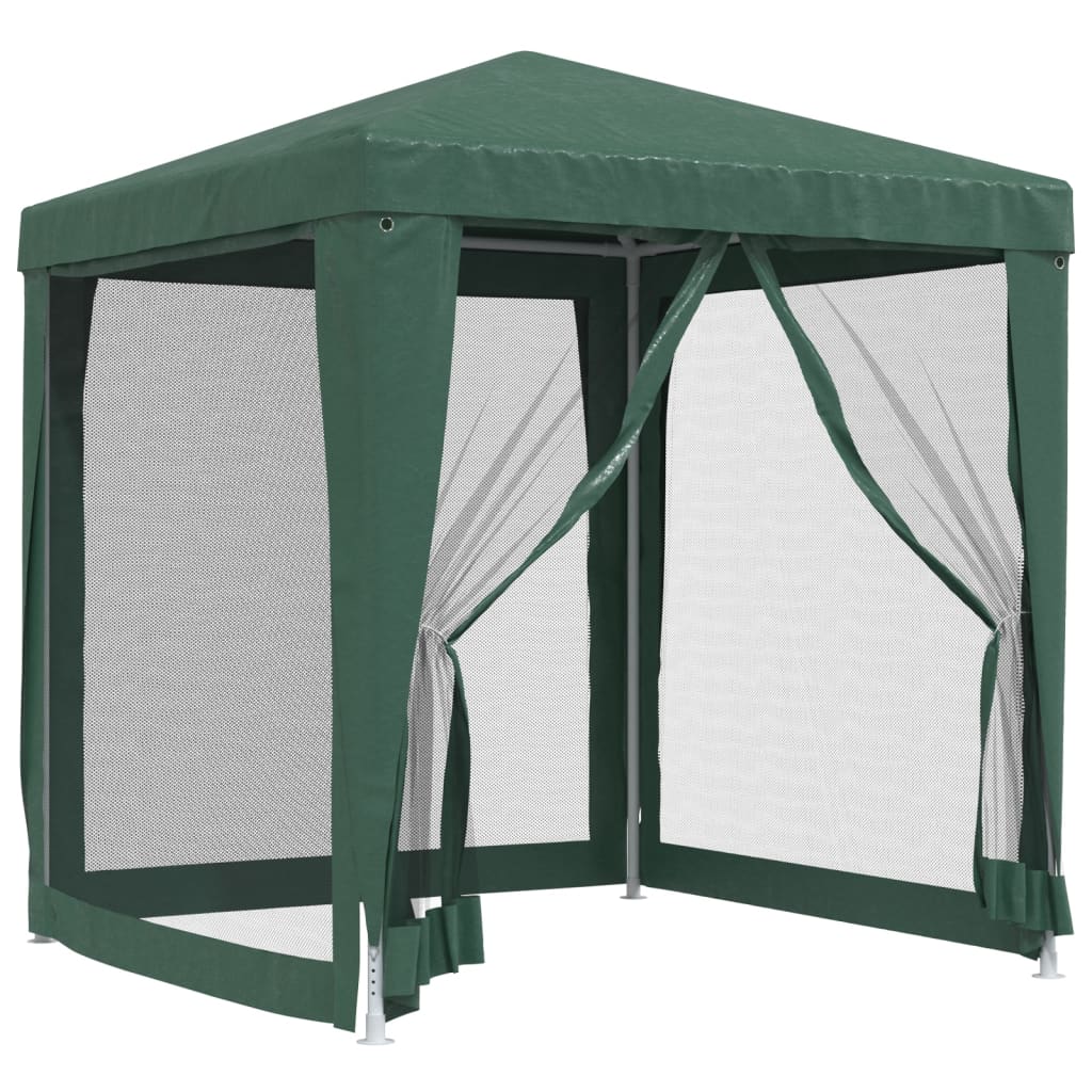 Vidaxl -Party -Zelt mit 4 -Mesh -Seitenwänden 2x2 M HDPE Green